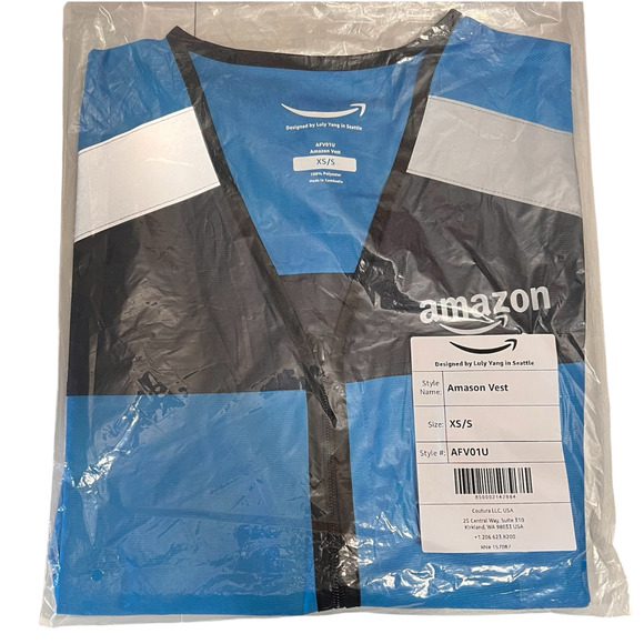 Amazon Flex Reflective Safety Delivery Vest Blue XS/S - Picture 2 of 3